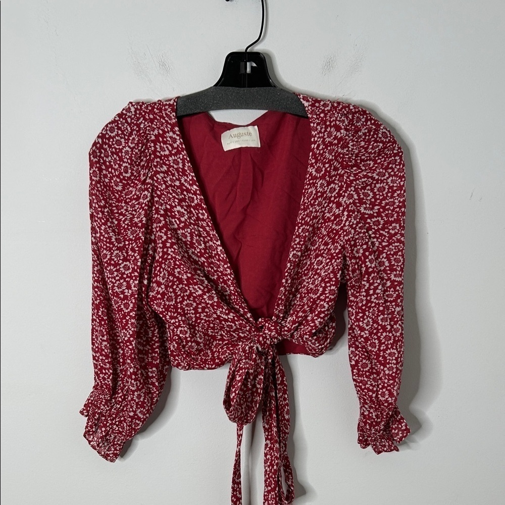 Auguste the Label Marlowe Frida Floral Cropped Wrap Blouse - Picture 2 of 6